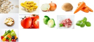 赤のオートミールスープリゾットには野菜もしっかり入っています。